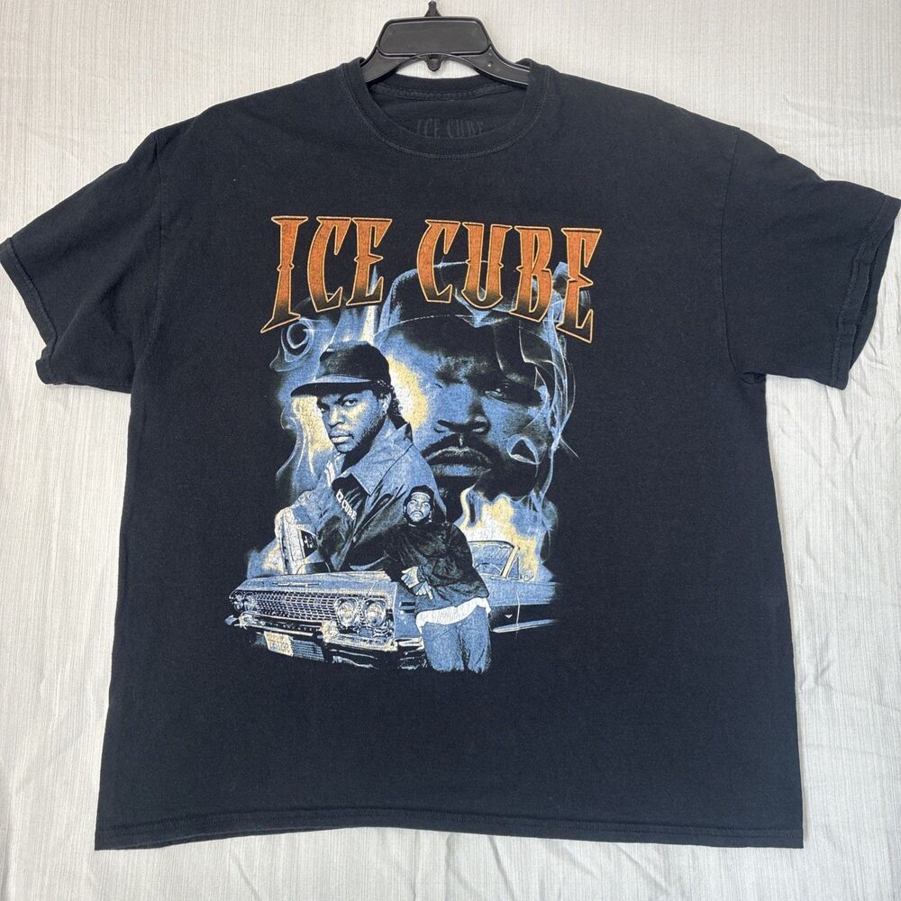 Ice Cube Graphic T-Shirt With Impala Car Size XL Black